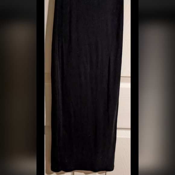 SOLD Zara Black One Shoulder Tank Dress S Ribbed Cotton Blend Stretchy Bodycon - Picture 3 of 5